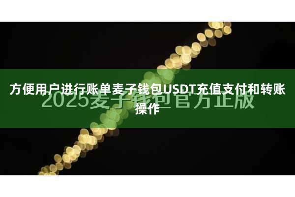 方便用户进行账单麦子钱包USDT充值支付和转账操作