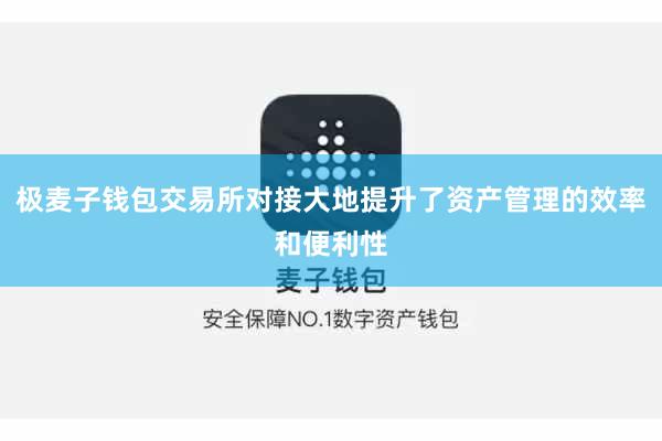 极麦子钱包交易所对接大地提升了资产管理的效率和便利性
