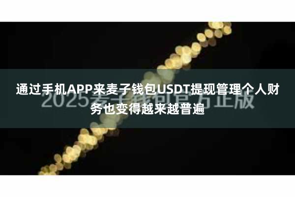 通过手机APP来麦子钱包USDT提现管理个人财务也变得越来越普遍